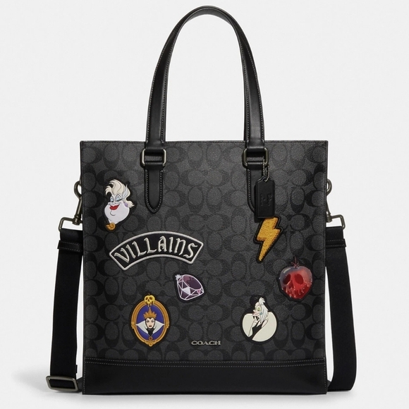 NWT Coach Disney X Coach Graham Structured Tote In Signature Canvas With Patches
